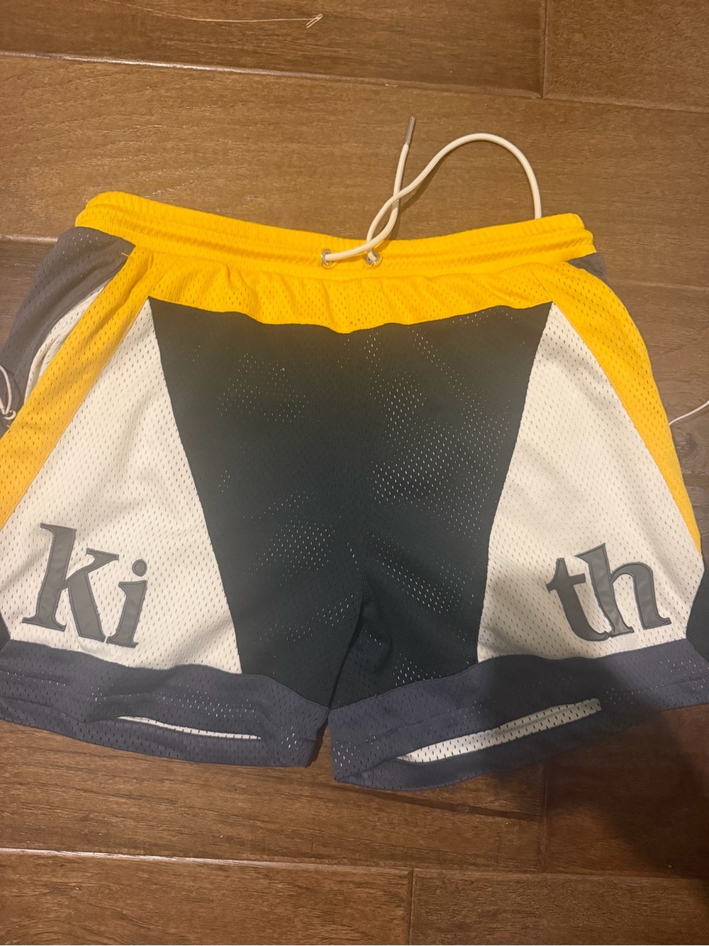 Kith Athletic Mesh Shorts in Yellow, Black & White